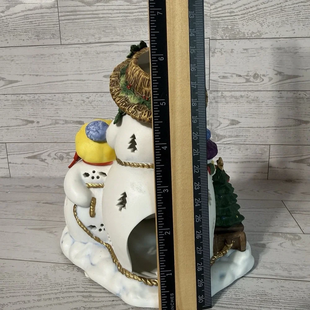 Party Lite Partylite Retired Snowbell 3 Snowman Tealight Candle Holder P7702 NIB